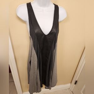 NWT!! bebe Flared Racerback Mini Dress Size Medium | Black/Gray